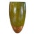 Vintage Hand-Turned Solid Wood Olive Green Sculptural Vase With Ribbed Base – Organic Modern, 14”h For Sale