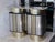 Hollywood Regency bar set, consisting of a freestanding bar and a matching glass back bar with integrated lighting,...