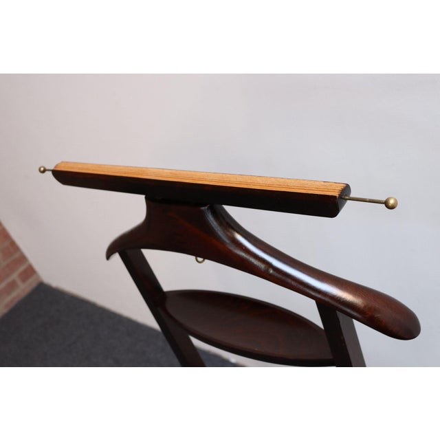 Vintage Fratelli Reguitti Dark Mahogany and Brass Valet in Style of Ico Parisi For Sale - Image 9 of 12