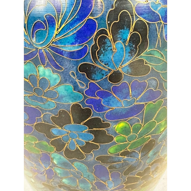 Vintage Cloisonné Vase on Stand For Sale - Image 4 of 8