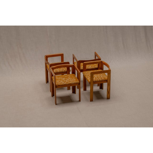 Brown Samara Dining Chairs by Derk Jan De Vries for Maisa Di Seveso, Milano, 1970s, Set of 4 For Sale - Image 8 of 15