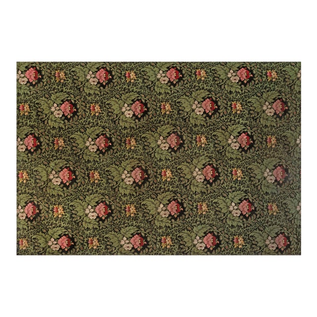 19th Century Antique French Floral Needlework Rug For Sale