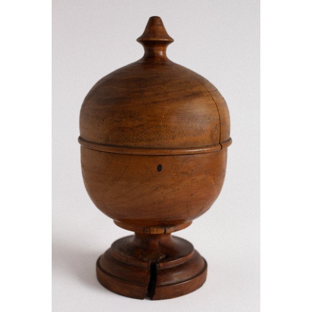 Vintage Apothecary Jar in Walnut Wood, 1920s For Sale - Image 3 of 7