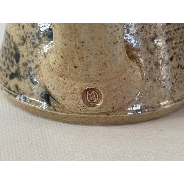 Ceramic 1990s Art Studio Pottery Brown Speckled Handled Mugs, a Pair For Sale - Image 7 of 7