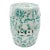 Vintage Green Floral Porcelain Garden Stool For Sale
