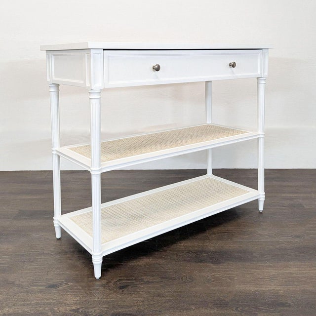 Traditional Serena & Lily Harbour Cane Changing Table For Sale - Image 3 of 18