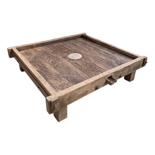 Large Early 20th Century Wine Press Coffee Table For Sale