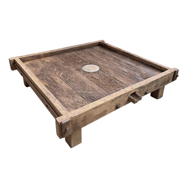 Large Early 20th Century Wine Press Coffee Table For Sale