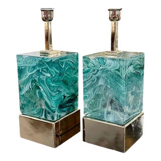 Murano Glass Block Lamps For Sale