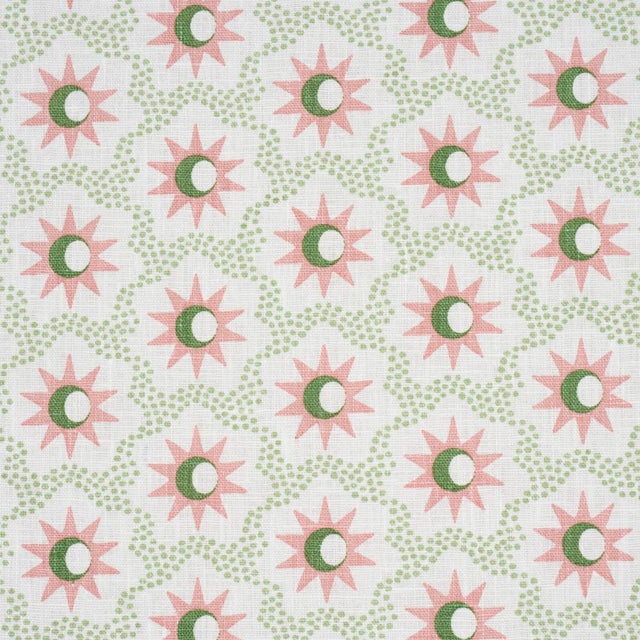 Contemporary SAMPLE - Schumacher Lucie Fabric In Pink & Green For Sale - Image 3 of 4