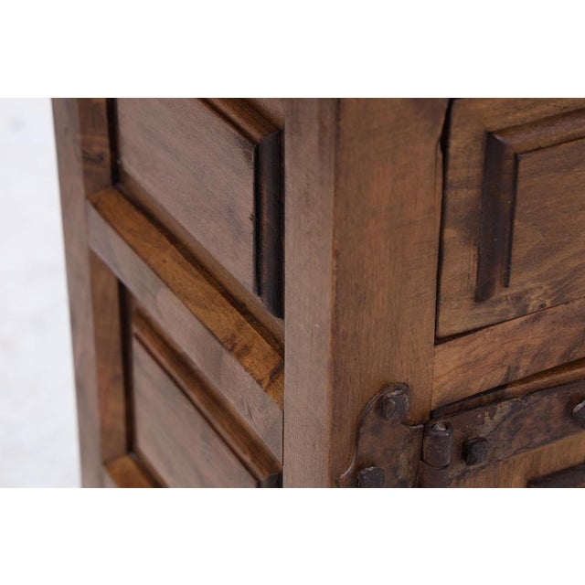 Spanish Baroque Style Walnut Chest of Drawers with Iron Fittings, 1960s For Sale - Image 11 of 15