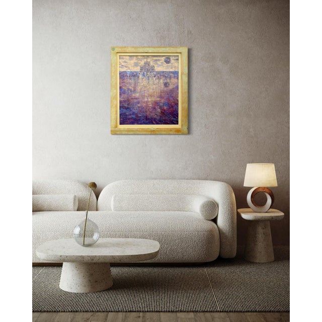 2010s Giampaolo Talani "Cathedral Marina" Oil on Board, Seascape With Cathedral Vision, Tuscan Contemporary Art by Italian Master For Sale - Image 5 of 10