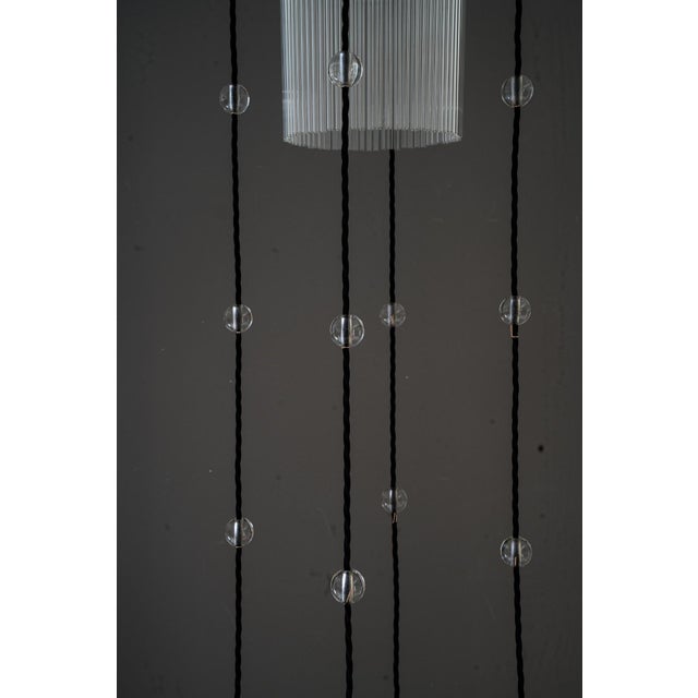Art Deco Nickel Chandelier with Glass Sticks, 1920s For Sale - Image 3 of 18