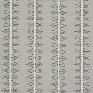 Schumacher Alva Hand Block Print Fabric In Olive For Sale