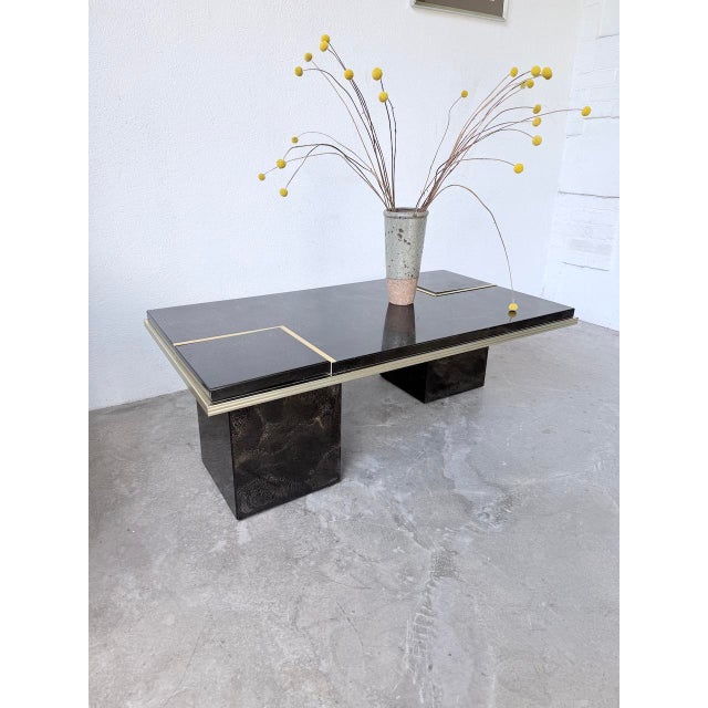 Lacquered and Brass Coffee Table, 1970s For Sale - Image 17 of 18