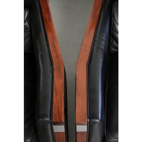 Black Art Deco Chairs in Black Cow Leather from Schuitema, Set of 2 For Sale - Image 8 of 16