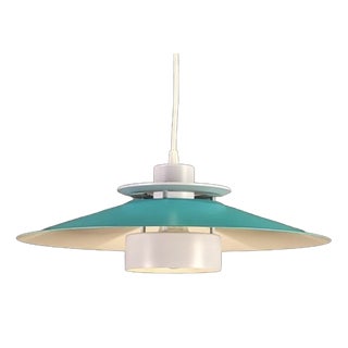 Turquoise and White Pendant Lamp from Dana Light, Denmark, 1970s For Sale