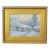 Impressionist Winter Landscape Cottage Oil Painting Including the Antiqued Gold Wood Frame For Sale
