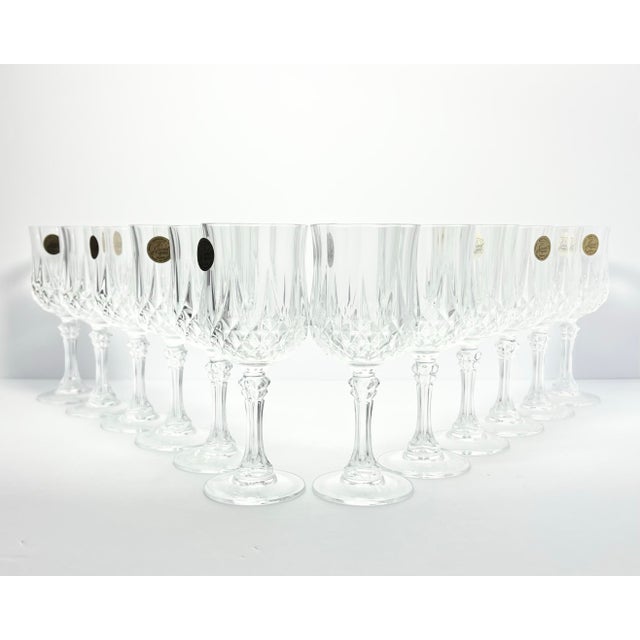 Cristal d’Arques “Longchamp” Set of 12 Crystal Wine Glasses 6 1/2” 6oz w/Boxes Excellent condition. No chips, cracks, or...