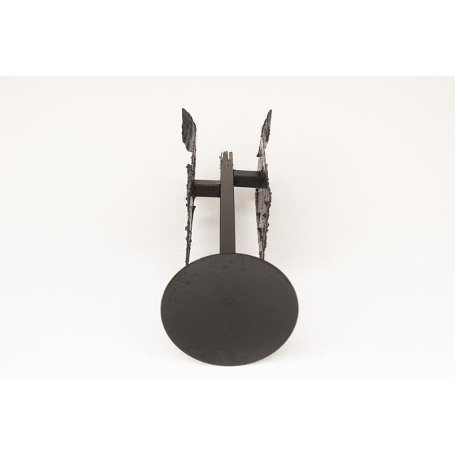 Brutalist Iron Floor Candleholder, France, 1960s For Sale - Image 9 of 15