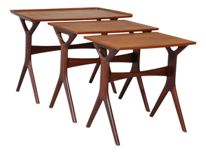 Nesting Tables in Teak by Johannes Andersen for CFC Silkeborg, Denmark, 1960s, Set of 3