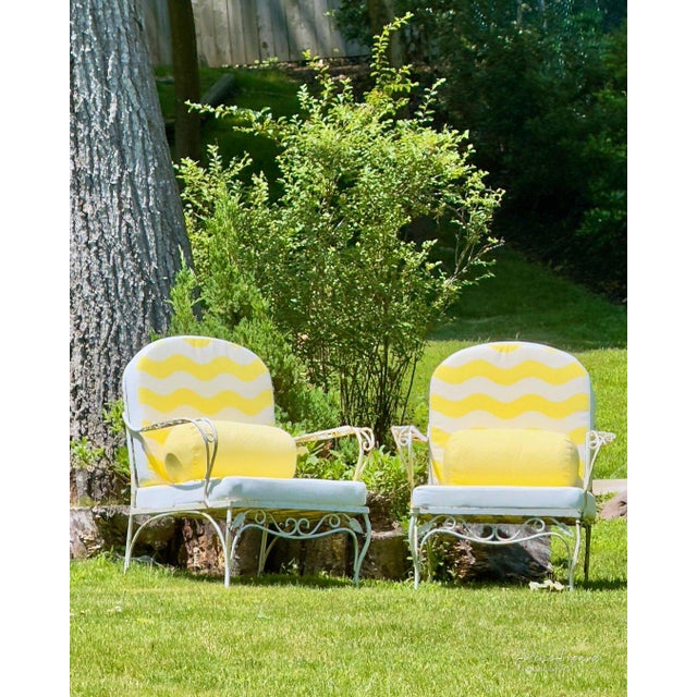 Canary Yellow Outdoors and Indoors Contemporary Pastel Yellow Cylinder Pillows, by Arlene Angard, Set of 2 For Sale - Image 8 of 10