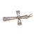 1920s Art Deco Diamond 14k Yellow Gold and Platinum Cross Pendant Necklace For Sale - Image 4 of 6