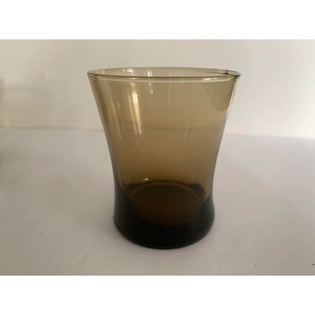Glass Linden Moka Anchor Hocking Smoke Brown Glasses - Set of 7 For Sale - Image 7 of 9