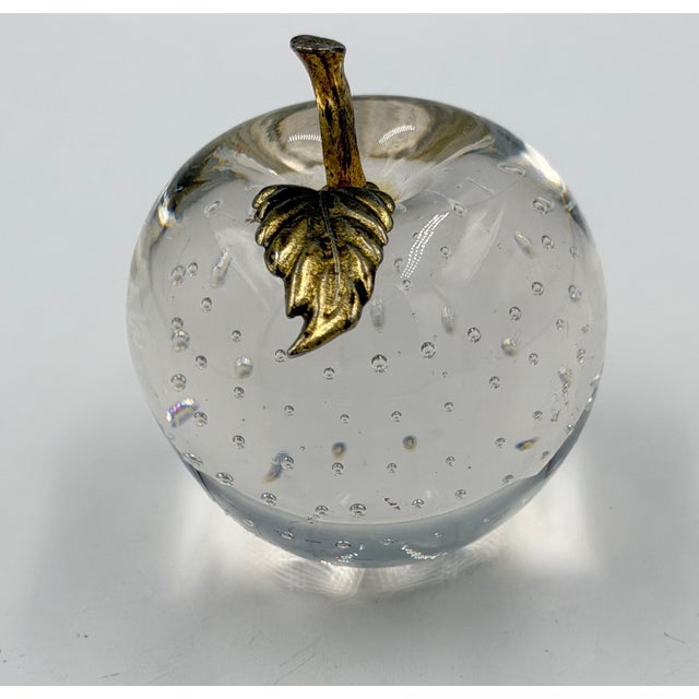 Exquisite Venetian Art Glass Apple Paperweight. Handcrafted with meticulous attention to detail, this stunning piece...