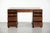 Wooden English Desk with Brass Elements and Green Leather Top For Sale - Image 3 of 14