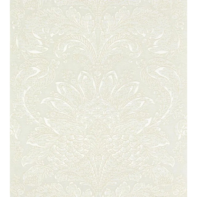 Sample - The House of Scalamandré Carlotta Damask Fabric, Mineral For Sale
