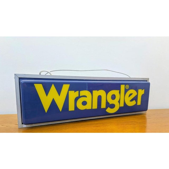Wrangler Double-Sided Illuminated Advertising Sign, 1990s For Sale - Image 4 of 7