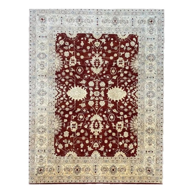 1990s Handwoven Traditional Agra Area Rug 9x12 For Sale