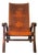 Tihuanaco Teak and Tooled Leather Folding Chair by Angel I. Pazmino for Muebles de Estilo, Ecuador, 1970s For Sale