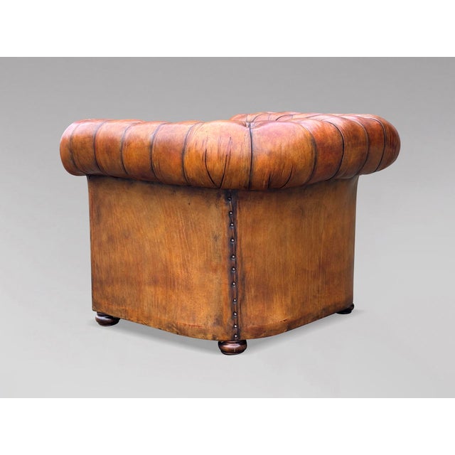 Antique Chesterfield Club Chairs in Leather, 1890, Set of 2 For Sale - Image 3 of 14