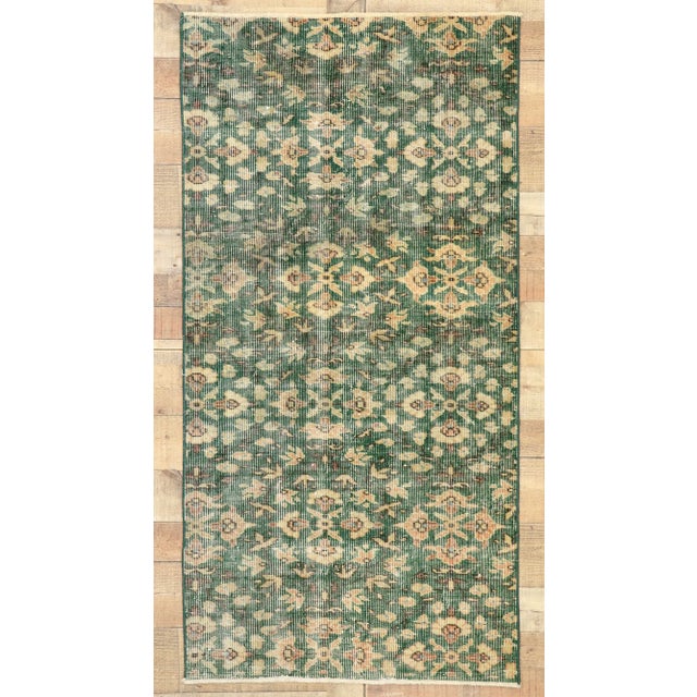 Green Vintage Turkish Sivas Rug - 02'10 x 05'06 For Sale - Image 8 of 10