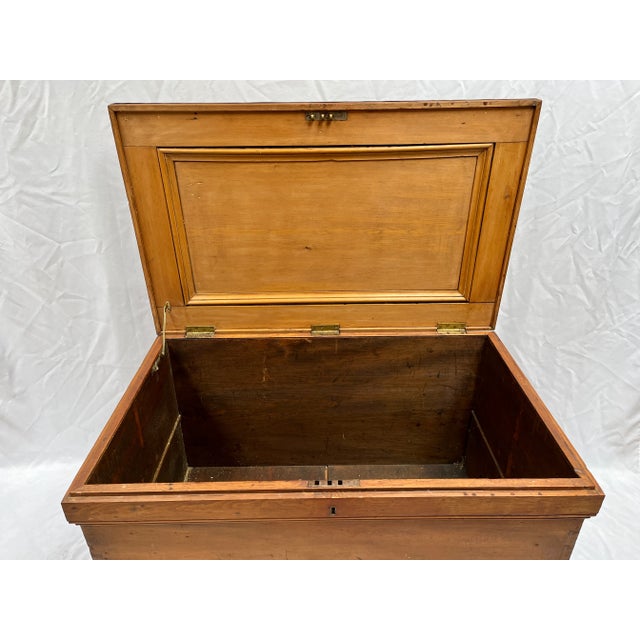 Late 1800s Extra Large English Pine Trunk/Blanket Chest For Sale - Image 10 of 11
