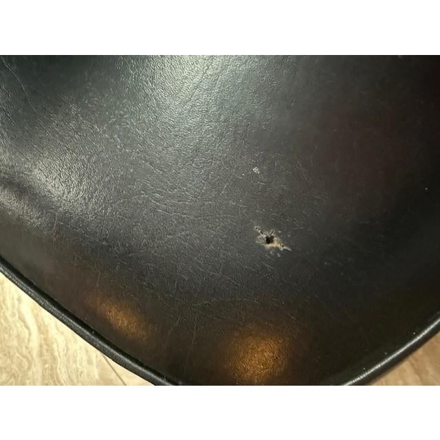 Wood Vintage Pair of Hon Mid Century Solid Walnut Dinning/Guest Chairs Black Vinyl For Sale - Image 7 of 11