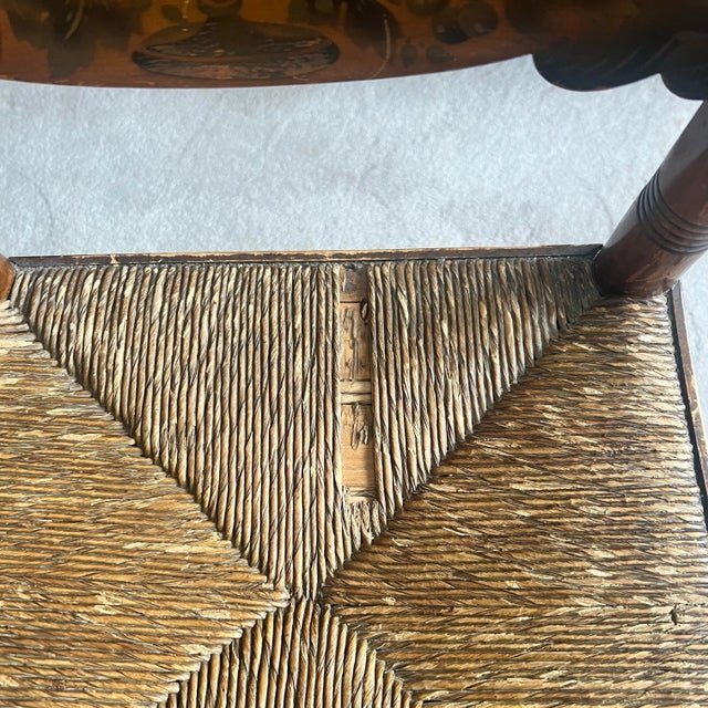 19th Century Vintage Hitchcock Rush Seat Chairs - Set of 4 For Sale - Image 5 of 12