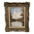 Original Oil Landscape Serene Lake View, Framed in a Very Thick Ornate Carved Frame With Linen Liner For Sale