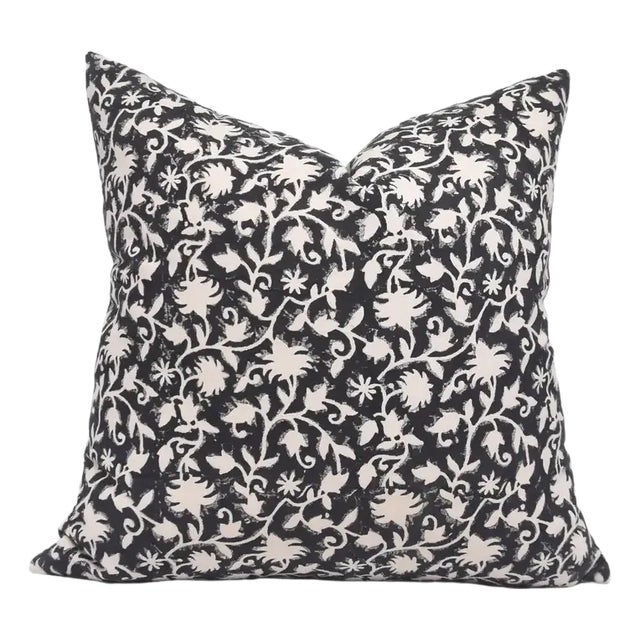 Fabdivine Artisan Block Print Throw Pillow Cover 18x18 Inch Duck Canvas-Jelfish For Sale