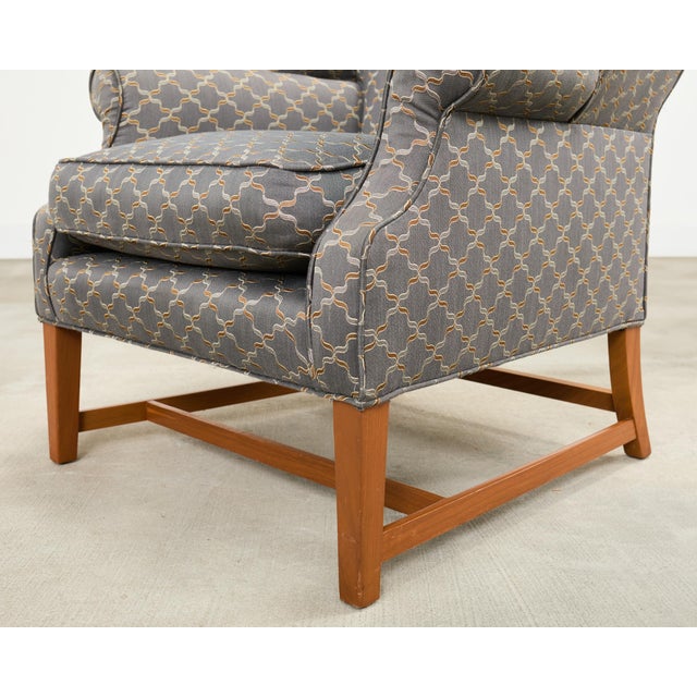 Pair of Midcentury English Georgian Style Wingback Chairs For Sale - Image 15 of 17