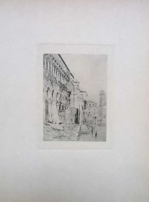 Luca Beltrami - Venice, the Fondaco Dei Turchi - Original Etching - 1877
