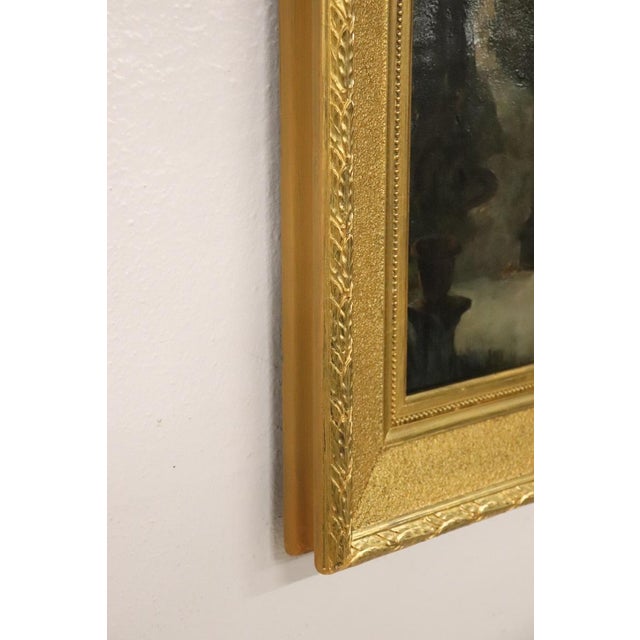 Romantic Scene, 1800s, Oil on Paper Mounted on Canvas, Framed For Sale - Image 5 of 14