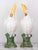 Vintage ceramic cockatoo pair, in good overall condition. One of the birds has two small ships on the back (see photo).
