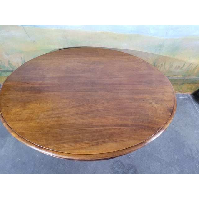 Vintage Table in Walnut with Central Leg For Sale - Image 9 of 11