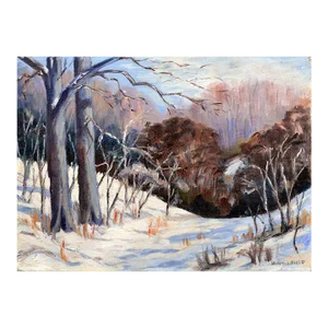 Mid Century Brow of the Hill Winter Landscape by Hunter Field