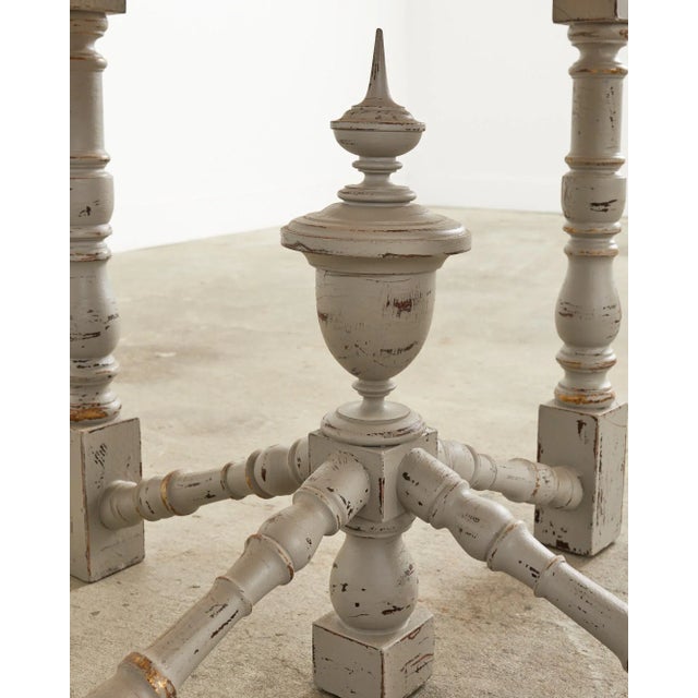 Louis XIV Style Center Table Painted by Artist Ira Yeager For Sale - Image 10 of 13