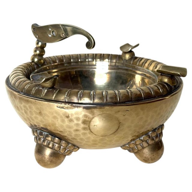 Art Deco Austrian Brass Ashtray with Integrated Cigarette Cutter, 1920s For Sale - Image 13 of 13