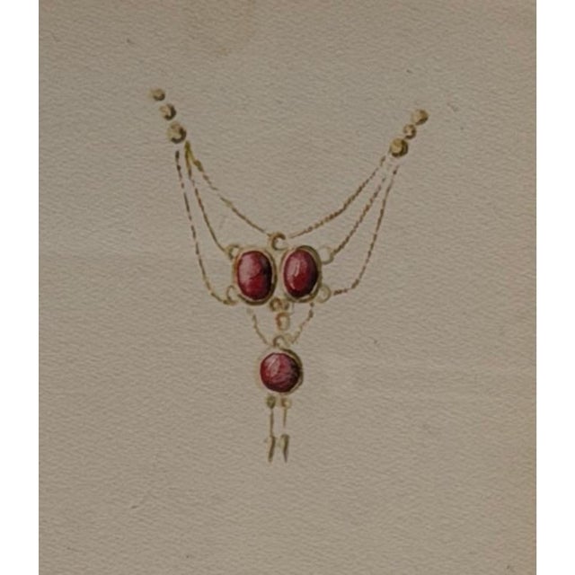 Set of 4 Jewelry and Architecture Watercolors in Lucite Frames For Sale In Los Angeles - Image 6 of 10